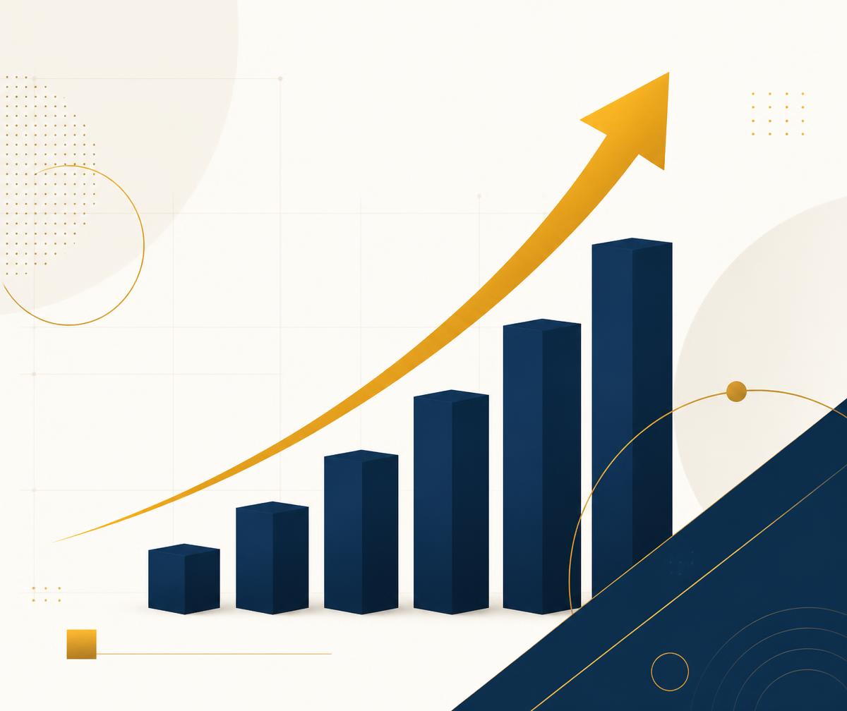 Ilustrasi grafik pertumbuhan karier dan kenaikan gaji